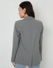 Load image into Gallery viewer, Women's Grey Pinstripe Lined Blazer
