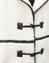 Load image into Gallery viewer, Women's Ecru Longline Fleece Borg Toggle Coat
