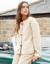 Load image into Gallery viewer, Women's Beige Fleece Borg Toggle Jacket
