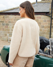 Load image into Gallery viewer, Women's Beige Fleece Borg Toggle Jacket
