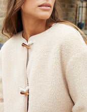 Load image into Gallery viewer, Women's Beige Fleece Borg Toggle Jacket
