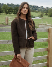 Load image into Gallery viewer, Women's Chocolate Fleece Borg Toggle Jacket
