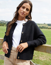 Load image into Gallery viewer, Women's Black Button Up Knitted Cardigan
