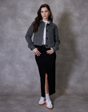 Load image into Gallery viewer, Women's Charcoal Cropped Brushed Shacket
