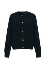 Load image into Gallery viewer, Women's Black Button Up Knitted Cardigan
