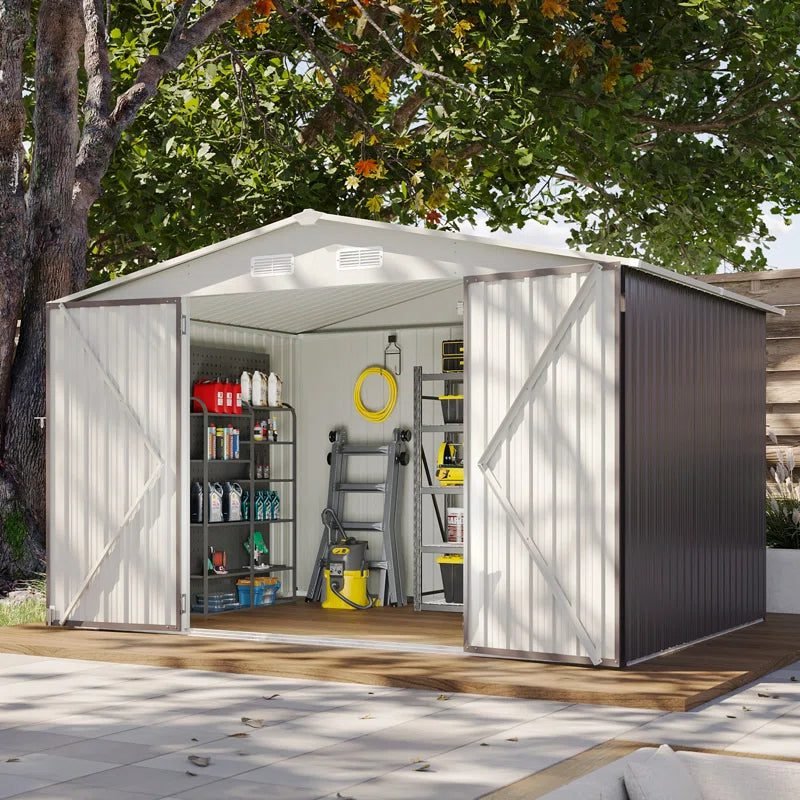 10 ft. W x 8 ft. D Metal Storage Shed