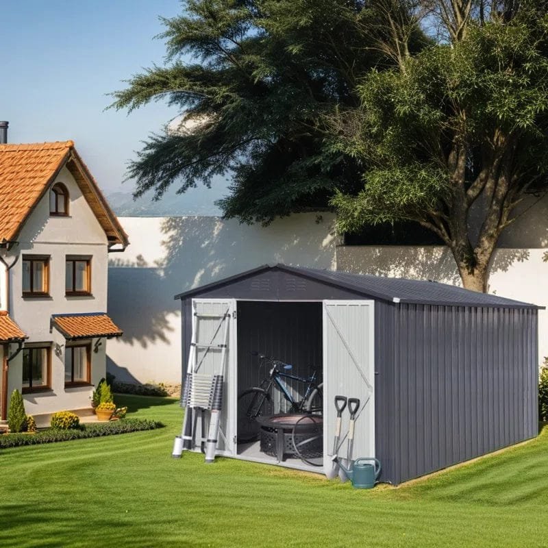 10 ft. W x 8 ft. D Metal Tool Shed