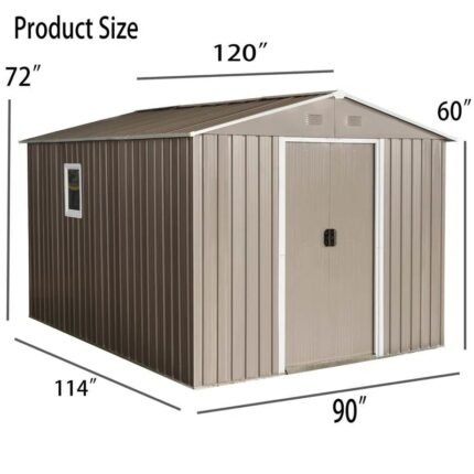 10ft. W x 7ft. D Metal Storage Shed
