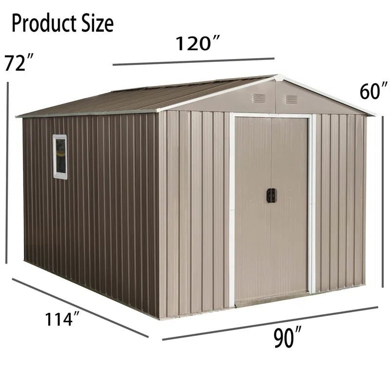 10ft. W x 7ft. D Metal Storage Shed