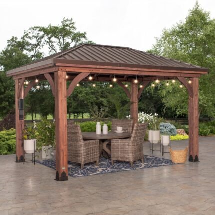14x10 Cordova Gazebo-Dark Brown