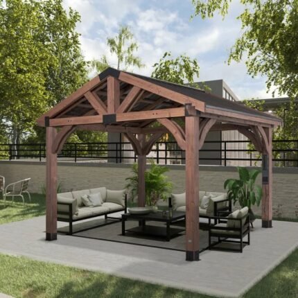 Arlington 12 Ft. W X 10 Ft. D Solid Wood Patio Gazebo