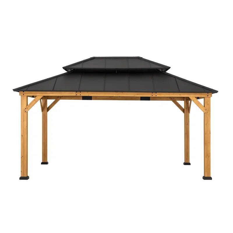 16 Ft. W X 12 Ft. D Solid Wood Patio Gazebo