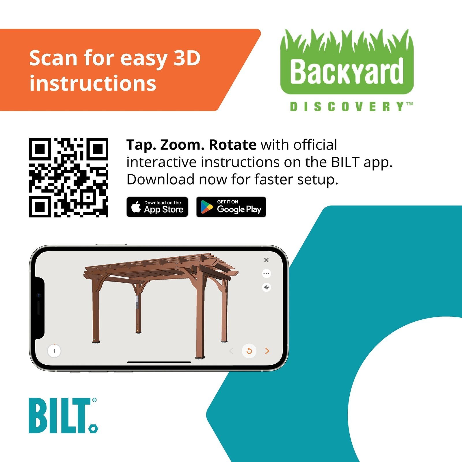 14×10 Somerville Pergola – Walnut Stain