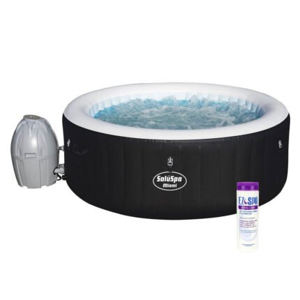 Bestway Saluspa Miami 4-Person Inflatable Hot Tub Spa W/ Spa Chemical Treatment