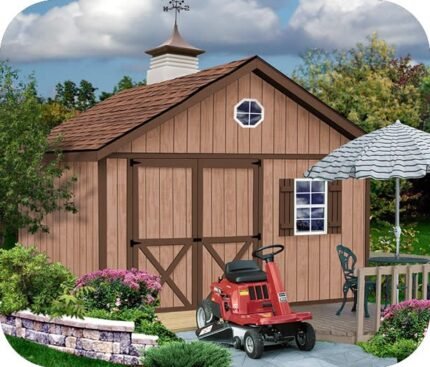 Brandon 12x16 Wood Storage Shed Kit - ALL Pre-Cut