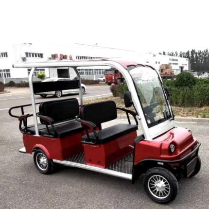 6 Seater Electric Golf Cart Limo LSV Low Speed Vehicle Six Passenger - 60v Skyline Transporter - Red - CDU