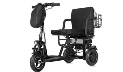 MotoTec Folding Mobility Electric Trike 48v 700w Dual Motor Lithium Black