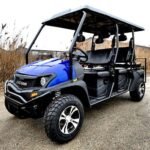 6 Seater Gas Golf Cart GVX Limo EFI Utility Vehicle Six Passenger UTV 2WD/4WD - CAZADOR LIMO 400cc - BLUE Windshield Added