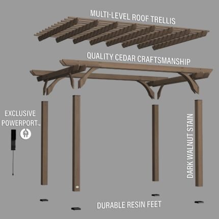 14×10 Somerville Pergola – Barnwood Stain