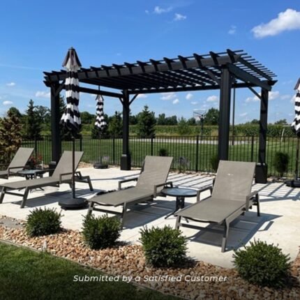 14×12 Stratford Traditional Steel Pergola With Sail Shade Soft Canopy