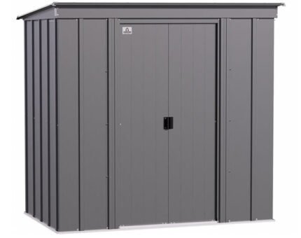 Arrow 6x4 Classic Steel Storage Shed Kit - Charcoal