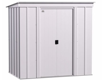 Arrow 6x4 Classic Steel Storage Shed Kit - Flute Gray