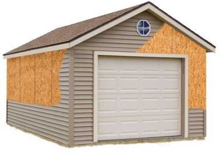 Greenbriar 12x16 Wood Garage Shed Kit - ALL Pre-Cut
