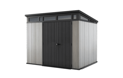 Keter Artisan 9×7 Foot Large Outdoor Shed with Floor with Modern Design for Patio Furniture